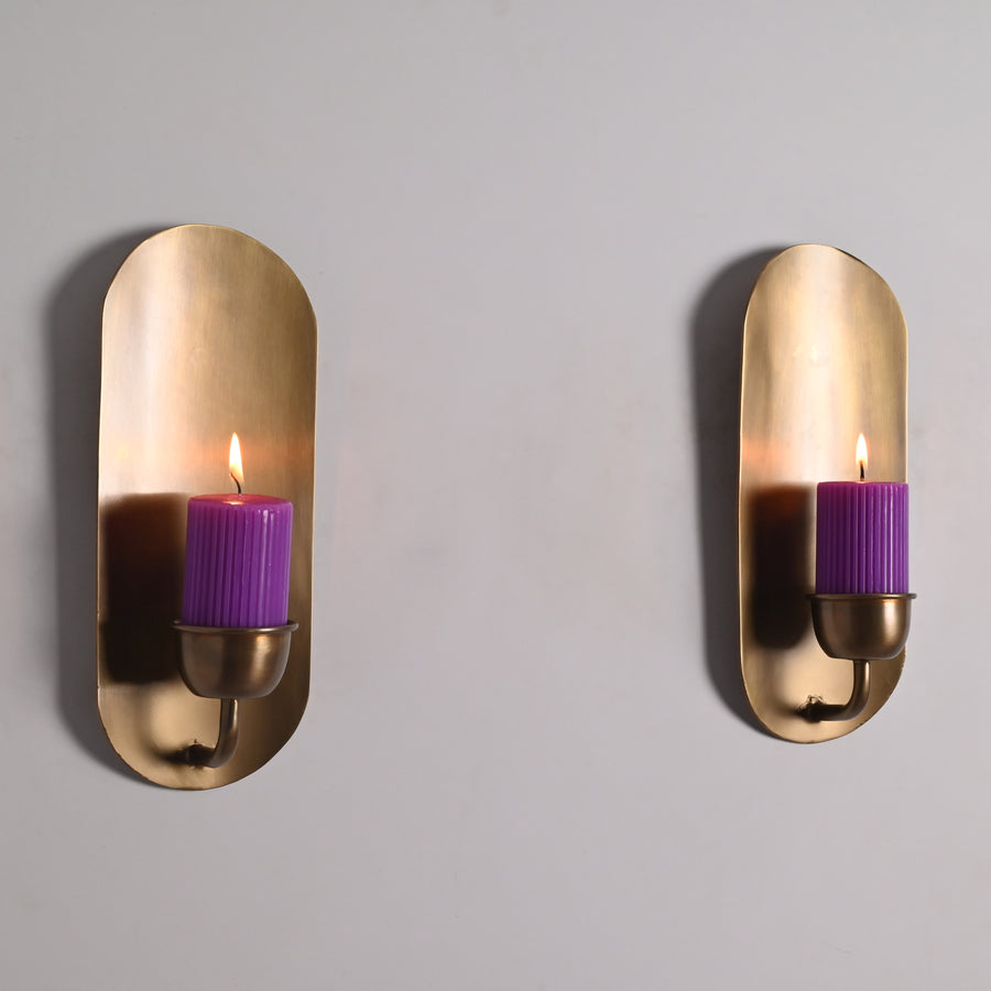 Verona Heritage – Brass Wall Candle Holder – Sculptural Minimal Candle Sconce – 18.5" – Model 32845