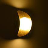 Solara Crescent Globe Wall Sconce – Brass Shield Wall Light – Model 32999