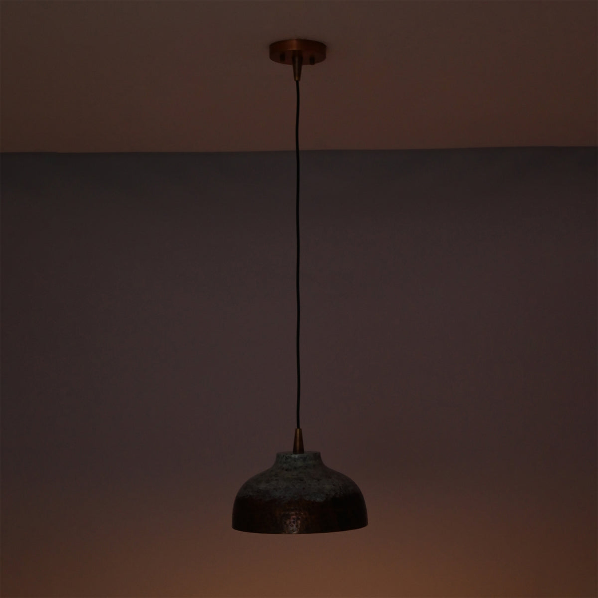 Luna Artisan Hammered Copper Pendant Light – 12 Inch – Model 33203