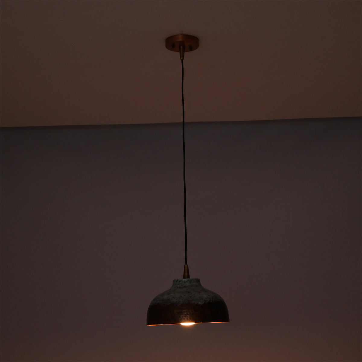 Luna Artisan Hammered Copper Pendant Light – 12 Inch – Model 33203