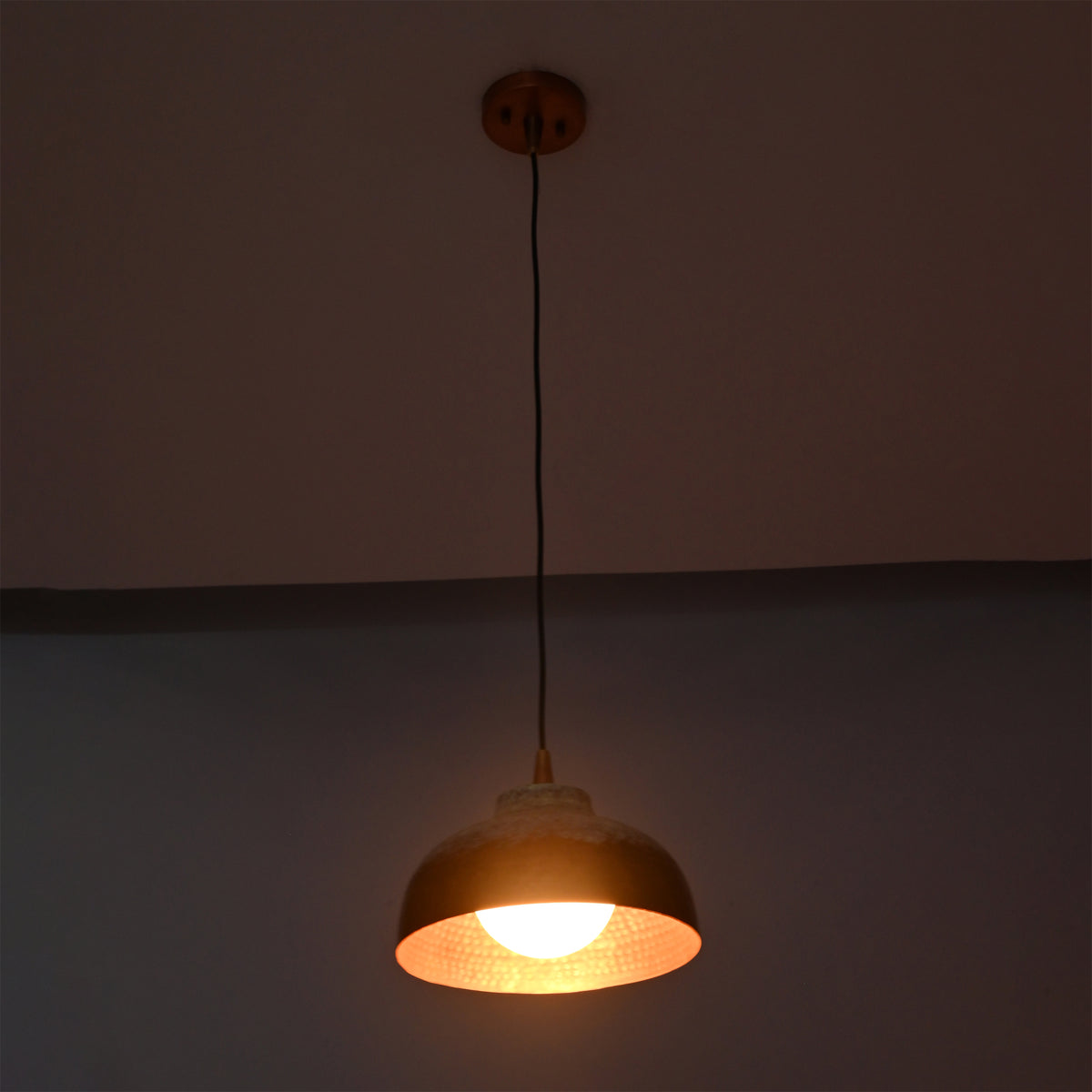 Luna Artisan Hammered Copper Pendant Light – 12 Inch – Model 33203