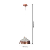 Luna Artisan Hammered Copper Pendant Light – 12 Inch – Model 33203