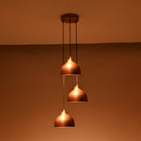 Siena Cascade – Hammered Copper Pendant Chandelier – 3-Light – 16" x 48" – 33221