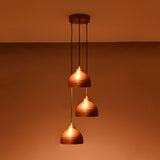 Siena Cascade – Hammered Copper Pendant Chandelier – 3-Light – 16" x 48" – 33221