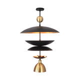 Athens Discus  -  Mid-Century Tiered Disc Chandelier - 9 Lights - 33245