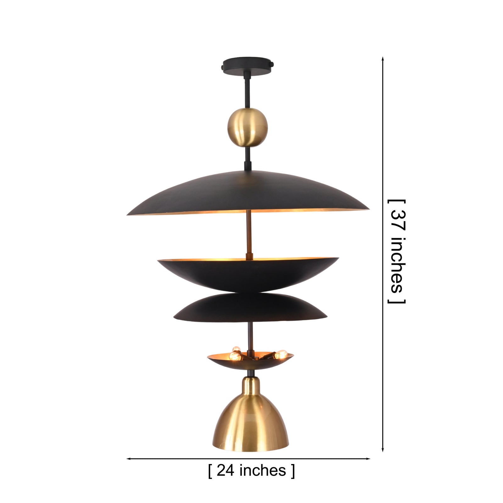 Size guide for Athens Discus  -  Mid-Century Tiered Disc Chandelier - 9 Lights - 33245