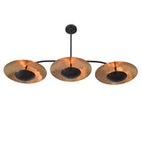 Astra Halo 3 Light Black Chandelier with Warm Reflective Shades 33276