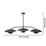 Astra Halo 3 Light Black Chandelier with Warm Reflective Shades 33276