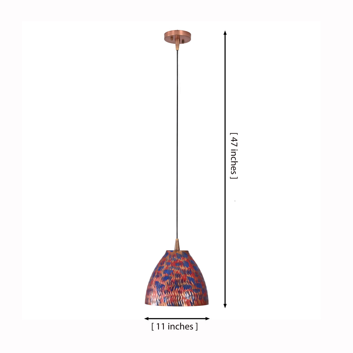 Colorful Copper Dome Pendant Lamp – Kitchen Island Dining Ceiling Light – Model 33296