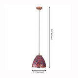 Colorful Copper Dome Pendant Lamp – Kitchen Island Dining Ceiling Light – Model 33296