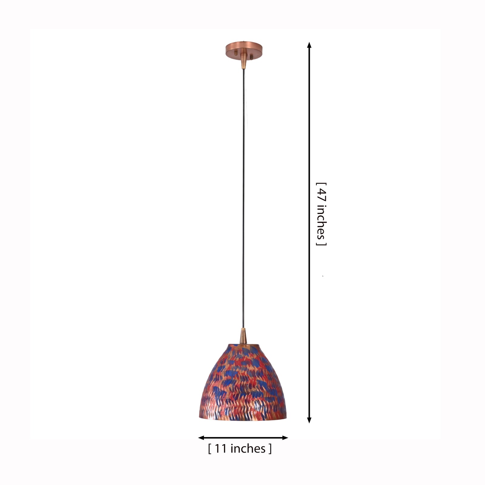 Size guide for Colorful Copper Dome Pendant Lamp – Kitchen Island Dining Ceiling Light – Model 33296