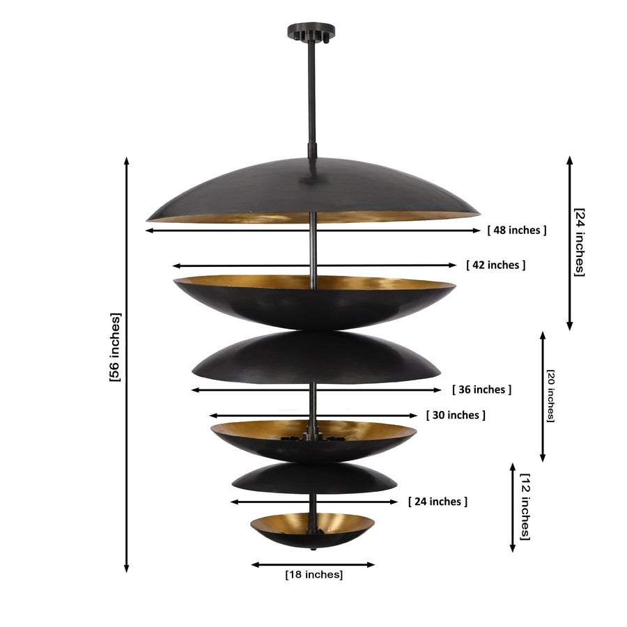 This is a custom payment listing created for the purchase of two custom lighting 6 Tier Brass Dome Disc Chandelier (33342) + Oslo Dining Light with Milky White Glass Bowls (32338)