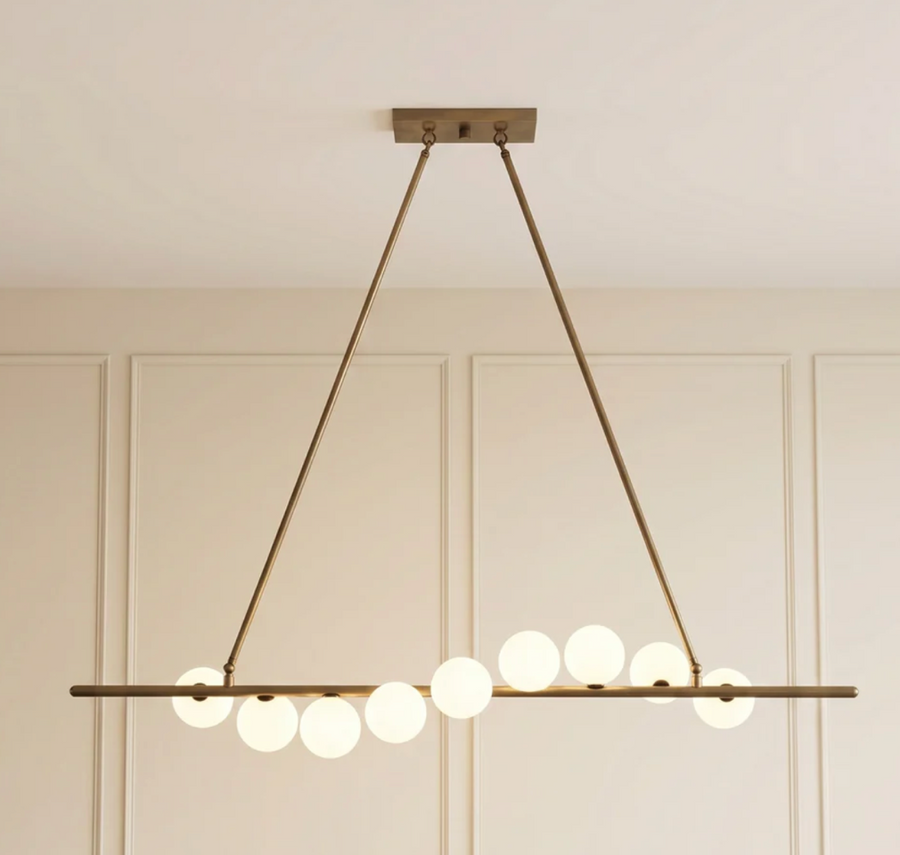 Linear Style 9 Lights Fixture width 50.5". Height 43.5", Matte Black Finish (33371)