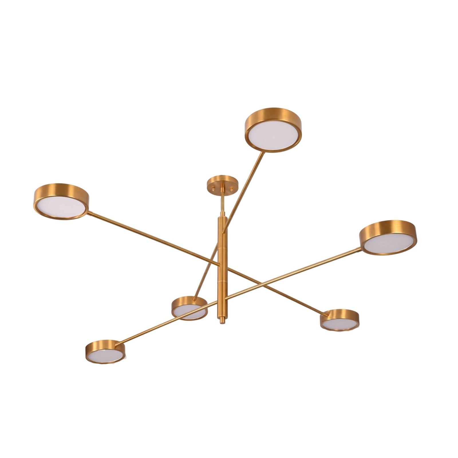 Size guide for Athens 6-Light Linear Disc Chandelier – Solid Brass Modern Ceiling Fixture – Model 33380