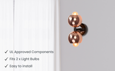 Mid-Century Globe Brass Wall Sconce | Customizable Double-Dome Fixture for Elegant Interiors - 32536