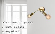 Modern Angled Brass Twin Arm Wall Sconce | Customizable Minimalist Fixture for Luxe Interiors - 32532