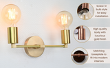 Sleek Modern Brass Wall Sconce | Customizable Minimalist Design Light Fixture for Hall or Bath - 32530