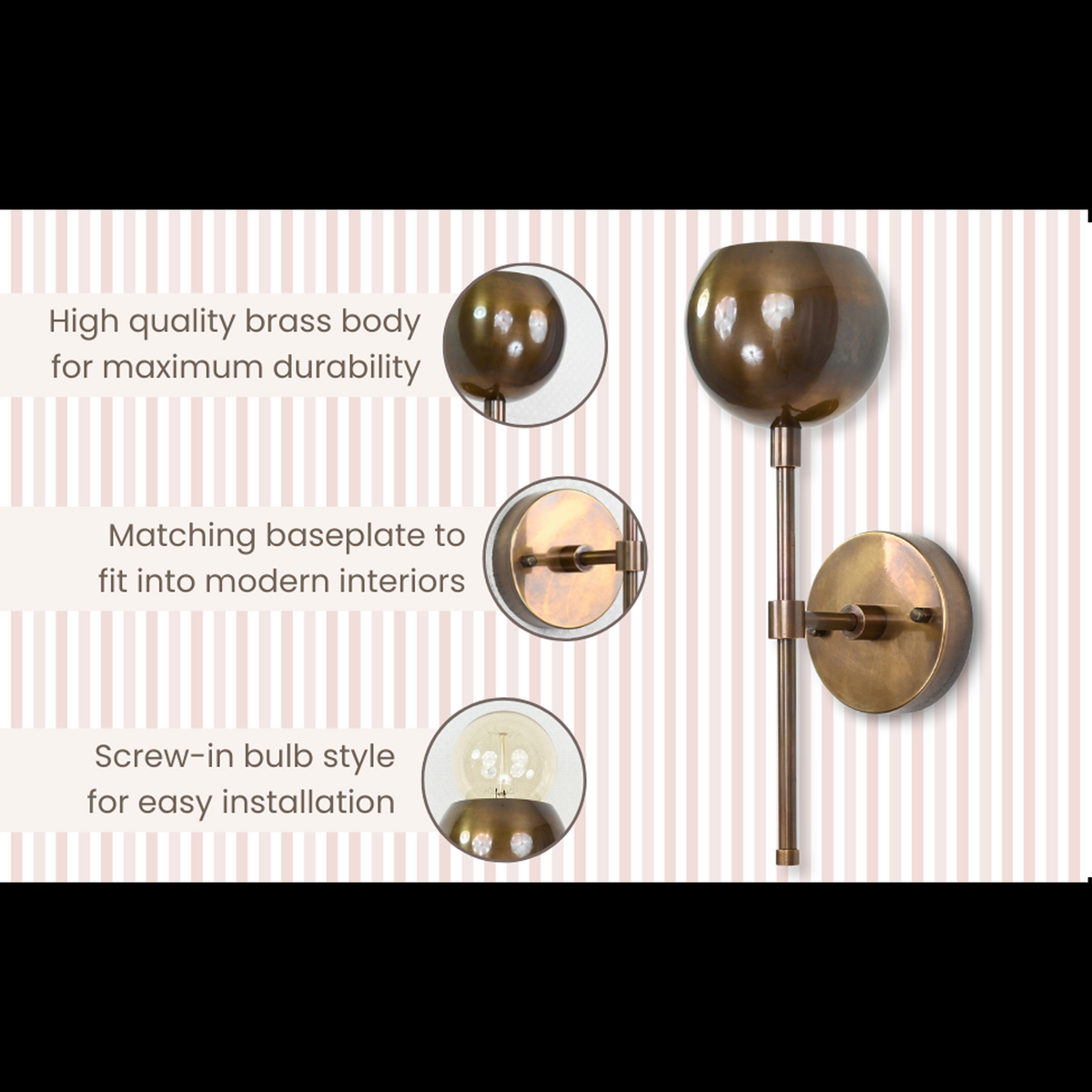 Elegant Goblet-Shaped Brass Wall Sconce | Customizable Vintage-Inspired Accent Lighting Fixture - 32526