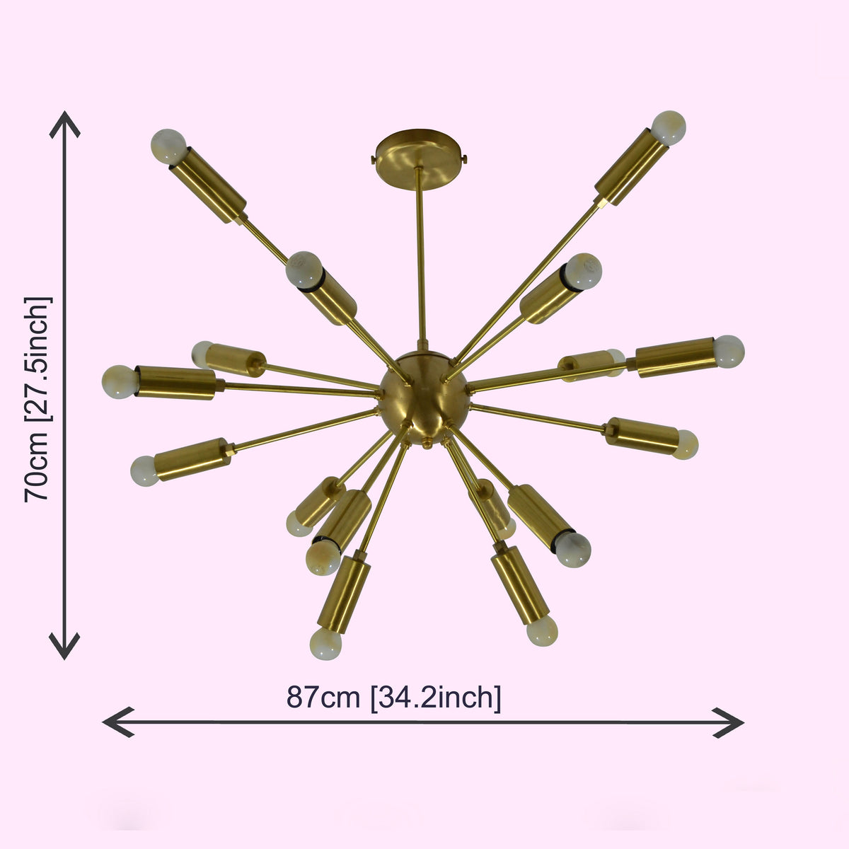 Mid-Century Modern Sputnik Brass Chandelier | Customizable Pendant Lamp Handmade Lighting Fixture - 32115