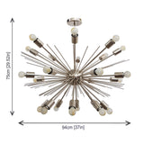 Industrial Brass Made, Brass Starburst Chandelier, Sea Urchin Chandelier Made of Brass, Large Sputnik Chandelier, 24 arms/Lights