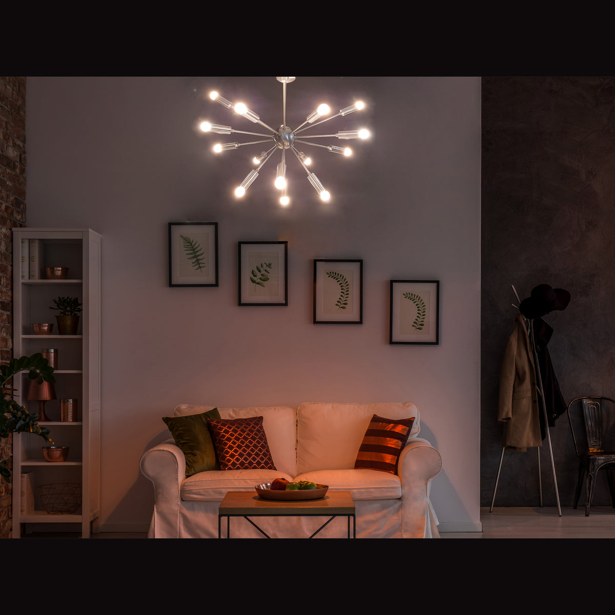 Customizable Sputnik Chandelier | Modern 12-Light Ceiling Lamp | Industrial Brushed Metal Light Fixture Handmade Lighting - 32128