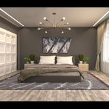 Vintage 8-Light Aged Brass Sputnik Chandelier – Industrial Ceiling Light Fixture - 32161