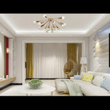 Lux 16-Light Brass Sputnik Chandelier – Mid-Century Modern Starburst Ceiling Fixture - 32165