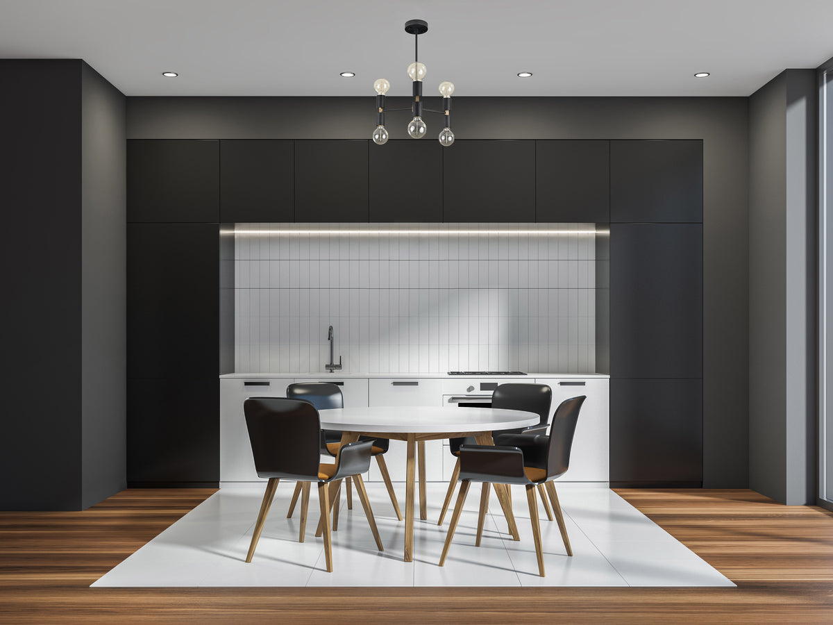 Industrial 6-Light Black & Brass Y-Arm Chandelier – Vintage Ceiling Fixture with Edison Bulbs - 32181