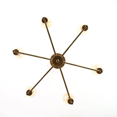 Elegant 8-Light Brass Sputnik Chandelier – Mid-Century Ceiling Fixture with Globe Edison Bulbs - 32185