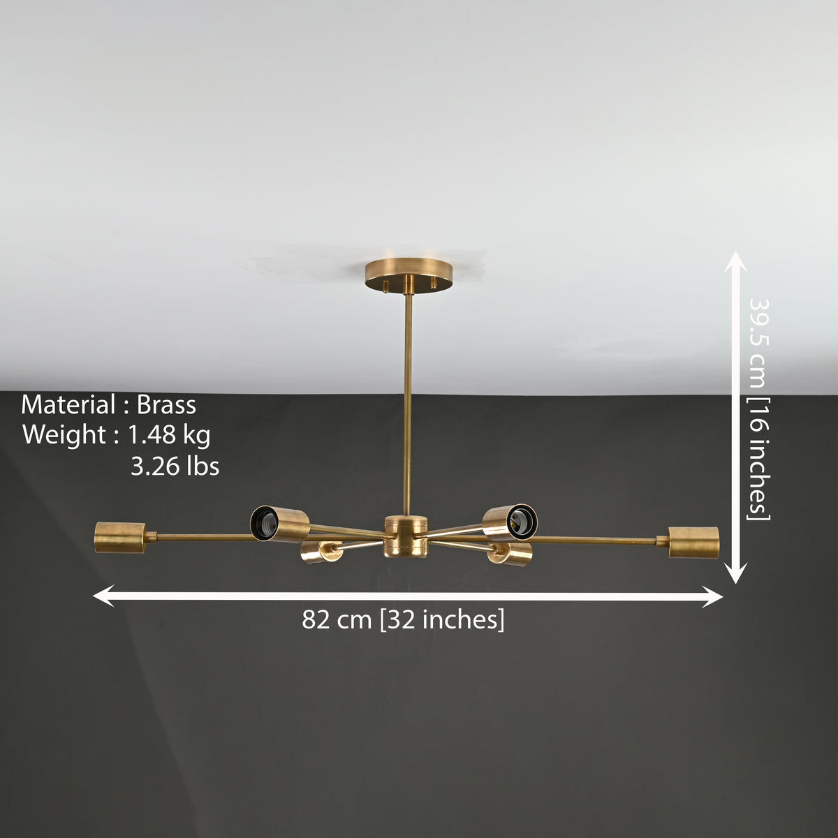 Tokyo Vector - Brass Chandelier - 6 Lights - 32191