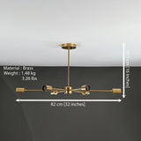 Tokyo Vector - Brass Chandelier - 6 Lights - 32191