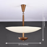 Mid-Century Saucer Pendant Light – Brass & Opal Acrylic UFO-Inspired Ceiling Fixture - 32218