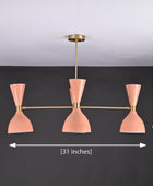 4 Arms Diabolo Style Brass Chandelier 31