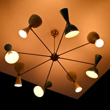 Mid-Century Modern Diabolo Chandelier – 8 Arms | 16 Lights | Customizable Colors & Finishes - 32226