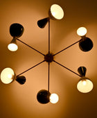 6 Arm Diabolo Style Brass Chandelier 37