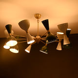 Mid-Century Modern Diabolo Chandelier – Customizable 20-Light Ceiling Fixture | Dual-Light Direction | Brass, Copper & Painted Finishes - 32229