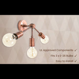 Customizable Modern Brass Wall Sconce | Mid-Century Triple Arm Design for Stylish Interiors - 32510