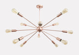 Customizable Rose Gold Sputnik Chandelier – Mid-Century Modern Industrial Pendant with Exposed Edison Bulbs - 32139