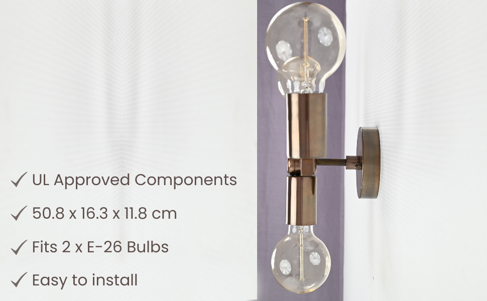 Customizable Mid-Century Modern Brass Wall Sconce | Sleek Minimalist Design - 32502