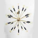 Vintage 12-Light Brass Sputnik Chandelier – Retro Ceiling Fixture with Exposed Filament Bulbs - 32160