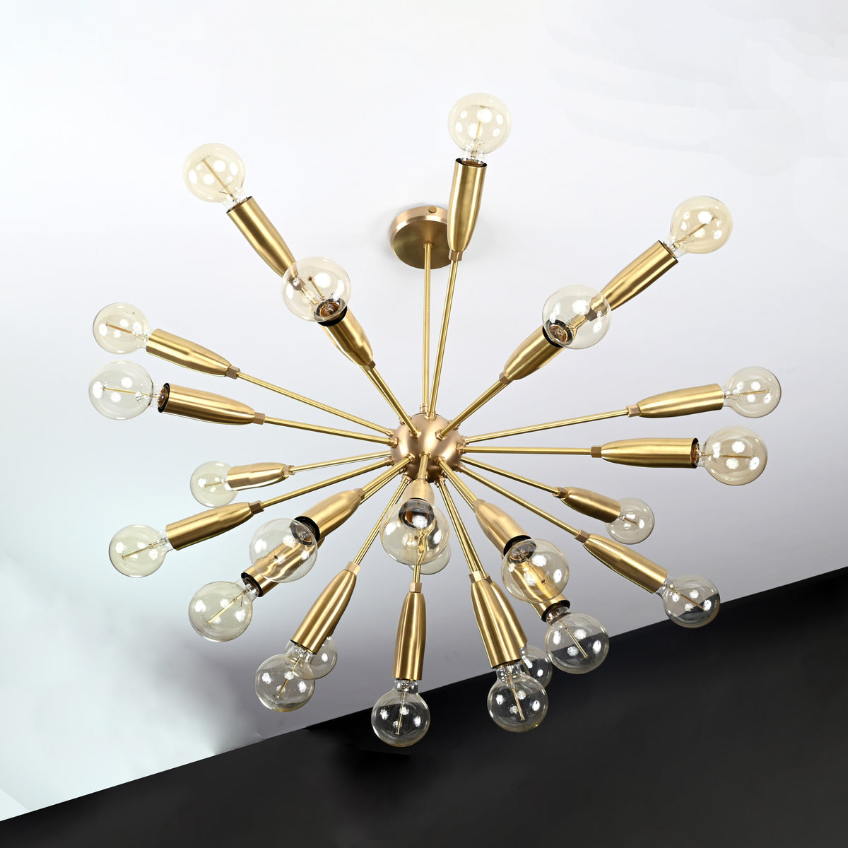 Deluxe 18-Light Copper Sputnik Chandelier – Retro Modern Ceiling Pendant with Edison Bulbs - 32155