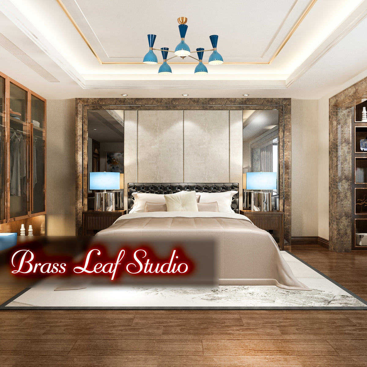 Diabolo Style Mid-Century Modern Chandelier – Customizable 5-Arm, 10-Light Ceiling Lamp Natural Brass or Copper Finish | Handcrafted Lighting Fixture - 32232