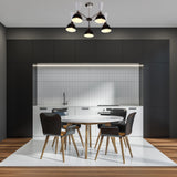 Modern 10-Light Chandelier – Black & White Dual Cone Shades with Brushed Nickel Frame - 32222