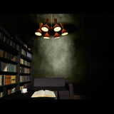 Modern 10-Light Chandelier – Brass Fixture with Coral & White Dual Cone Shades - 32220