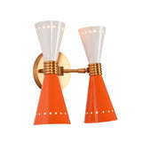 Four light diabolo vanity sconce designed for bathroom mirrors, powder rooms, and dressing areas