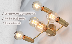 Customizable Modern Brass Wall Sconce | Geometric Design Accent Light Fixture for Stylish Interiors - 32507
