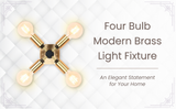 Customizable Mid-Century Modern Brass Wall Sconce | Geometric 4-Light Fixture for Bold Interiors - 32509