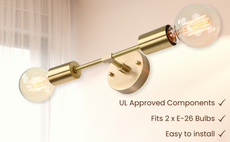Sleek Minimal Brass Wall Sconce | Customizable Modern Accent Light Fixture for Refined Interiors - 32522
