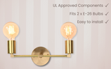 Sleek Modern Brass Wall Sconce | Customizable Minimalist Design Light Fixture for Hall or Bath - 32530