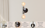 Modern Industrial Twin-Cylinder Brass Wall Sconce | Customizable Accent Lighting for Urban Décor - 32538